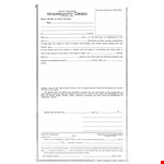 Warranty Deed Template - Customize and Create Your Own Deeds example document template