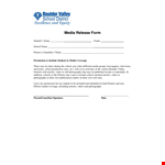 Media Release Form Template example document template