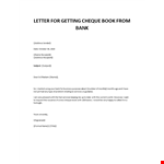 Cheque book request letter example document template