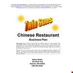 Chinese Restaurant Marketing Plan Pwsyxuatk example document template