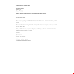 Customer Service Apology Letter Template example document template