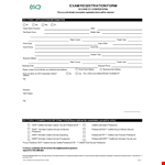 Printable Exam Registration Form example document template