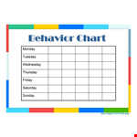 Daily Behavior Chart Template For Kindergarten example document template
