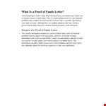 Proof Of Funds Letter Template: A Comprehensive and Easy-to-Use Financial Document example document template