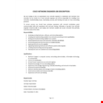 Cisco Network Engineer Job Description example document template