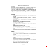 Geologist Job Description example document template