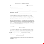Rental Day Notice Letter example document template