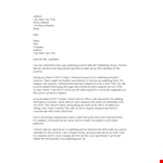 Fresher Marketing Job Application Letter Format example document template