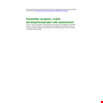 Initial Project Feasibility Analysis Template - Project Analysis & Feasibility example document template
