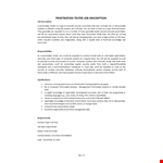 Penetration Tester Job Description  example document template