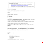 Sample Final Warning Letter For Poor Performance example document template