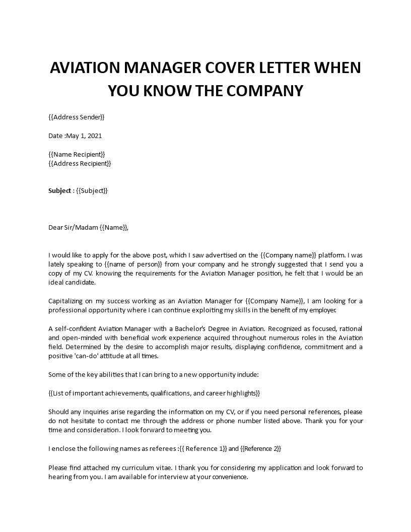 cover letter for airport ground staff template