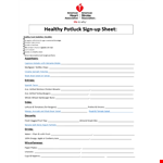 Potluck Sign Up Sheet - Salad, Healthy Whole, Drinks, Fruit example document template