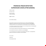 Financial Fraud Detection Supervisor application letter example document template