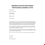 Banking Cover Letter example document template