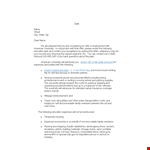 Relocation Agreement Letter example document template