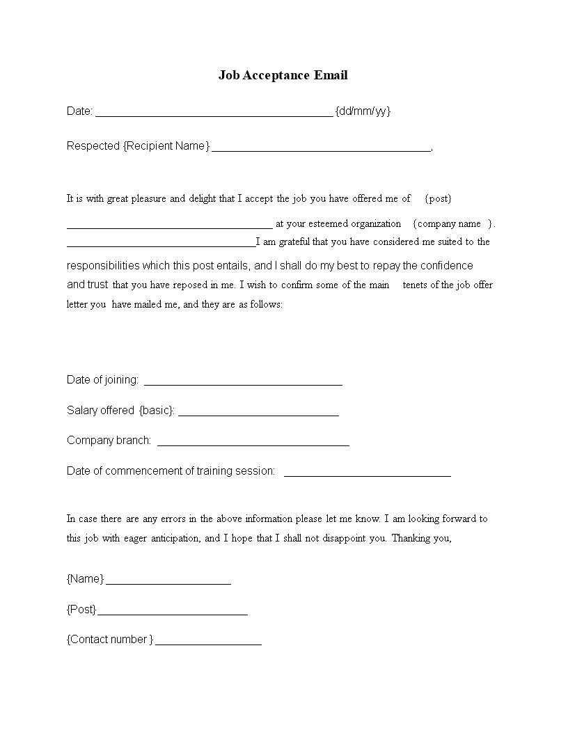 Accepting Job Offer From Job Acceptance Letter career-development-planning-template-employee-training-document-ms