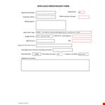 Sales Order Agreement Request - Create, Manage & Track Sales Orders example document template