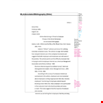 Download Free MLA Style Annotated Bibliography Template for Workplace Employees & Employers example document template