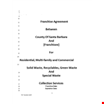 County Waste Franchise: Franchise Agreement & Opportunities for Franchisees example document template