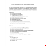 HR Job Description example document template