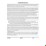 Confidentiality statement example document template