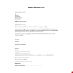 Sample Employer Letter example document template