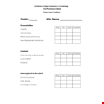 Peer Feedback Form for Higher Education | Certificate | Poster | Answer | Presentation example document template