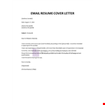 Resume Cover Letter example document template