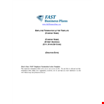 Formal Employment Termination Letter example document template