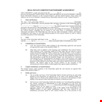 Real Estate Partnership Agreement Iwkhyqoldvp example document template