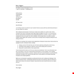 Customer Service Experience Cover Letter example document template