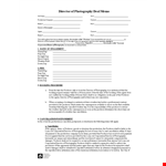 Deal Memo Template for Photography Director & Producer example document template