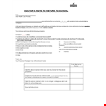 Sample Doctor Note for School: A Child Above Expectations | Return-to-School Doctor's Note example document template 