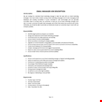 Email Manager Job Description example document template