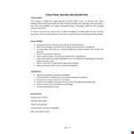 Structural Welder Job Description example document template