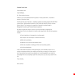 Accounting graduate cover letter: Gain financial experience through analysis example document template