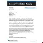 Nursing Job Cover Letter Format example document template