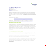 Proof Of Income Declaration example document template
