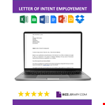 Letter of Intent Employment example document template 