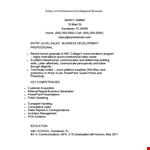 Entry Level Business Development Resume example document template