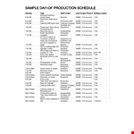 Special Event Production Schedule Example example document template