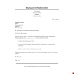 Employee Termination Verification Letter example document template 
