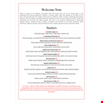 Hotel Welcome example document template