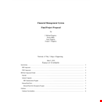 Financial Management Project Report Template example document template