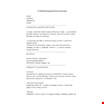 It Marketing Experience Resume example document template