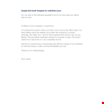Notify Your Employer About Your Sick Leave via Email | Professional Sick Leave Email Template example document template