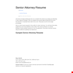 Senior Attorney Resume Template example document template