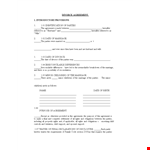 Divorce Agreement | Agreements for Parties and Child Custody example document template