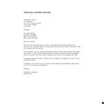Thank You Email Template for Interview | Position | Expressing Gratitude example document template